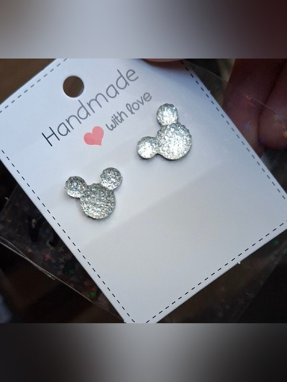 $8 Each Or Bundle 5/$20 Handmade Silver Mickey Ear Stud Earrings